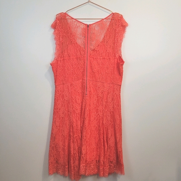 Torrid Lace V Neck Skater Dress Pink - Picture 4 of 9